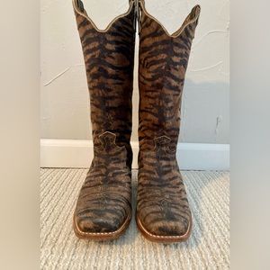 Calf Hair Cowboy Boots- Like New!  Size 7. I usually wear an 8 and fit great!